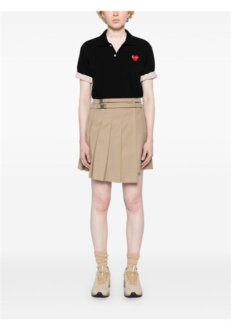 red emblem polo shirt unisex black COMME DES GARÇONS PLAY | AX-T006-0511